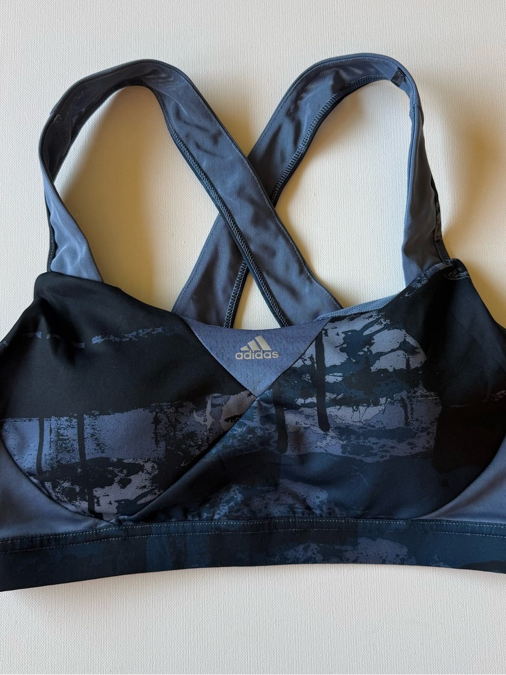 adidas Blue & Navy Crisscross Performance Sports Bra